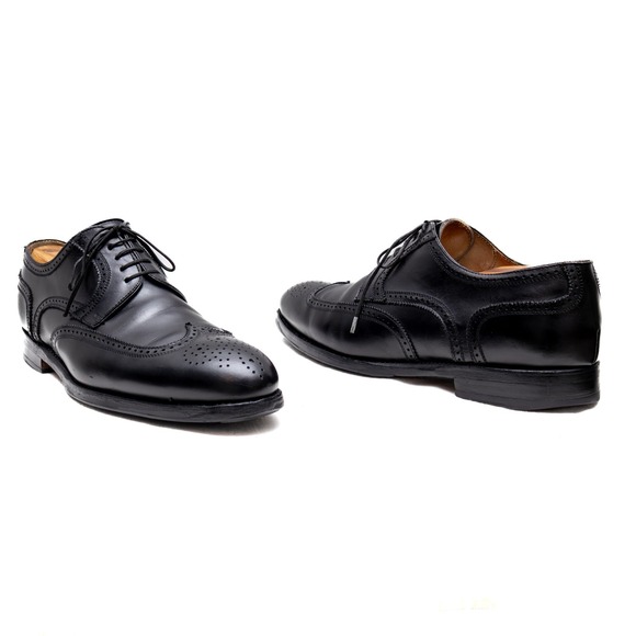 Men's Berwick 1707 Black Leather Brogue Oxford ShoesSize 10 UK‎ / US 11